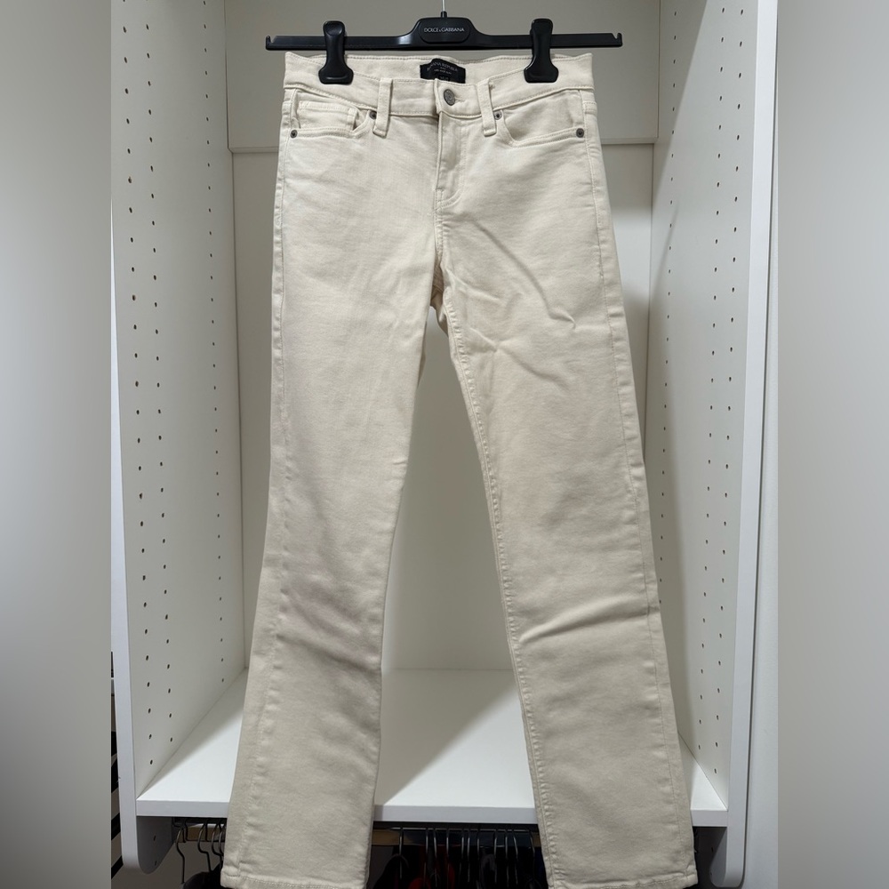 Banana Republic Cream Mid-Rise Slim Pants